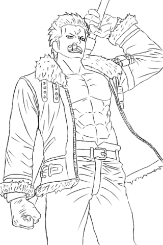 Smoker the White Hunter from One Piece Manga Coloring page