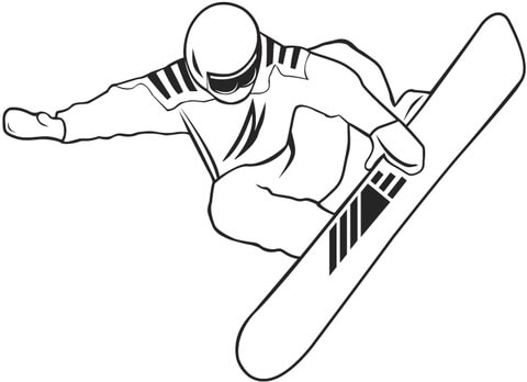Snowboarding Coloring page