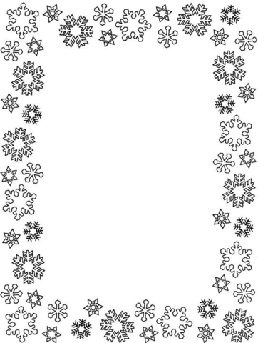 Snowflakes Frame  Coloring page