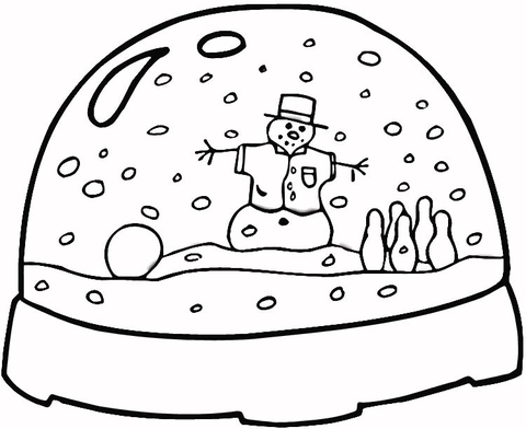 Snowman Globe  Coloring page