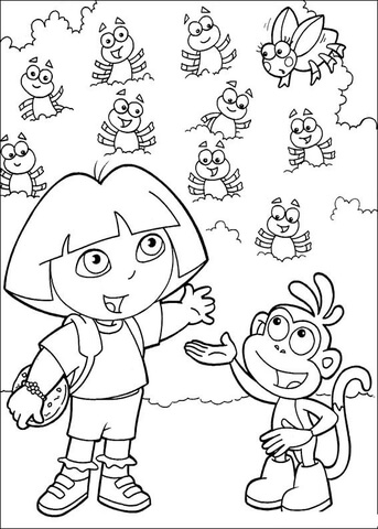 Counting insects Coloring page