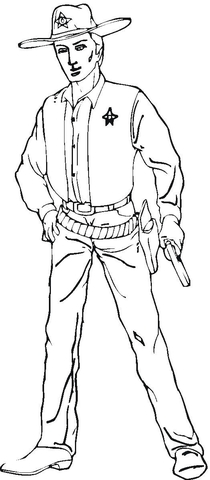 Sheriff with a gun Coloring page