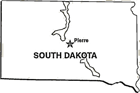 South Dakota Map  Coloring page