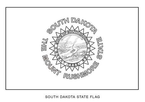 South Dakota State Flag Coloring page