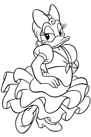 Spanish Dancer Daisy Duck Coloring page