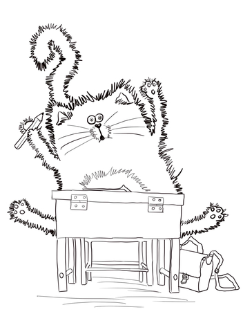 Splat the Cat Back to School Coloring page