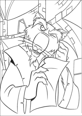 Splinter Reads A Message  Coloring page