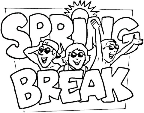 Spring Break Coloring page