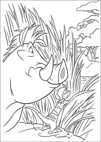 Pumbaa is Spying  Coloring page