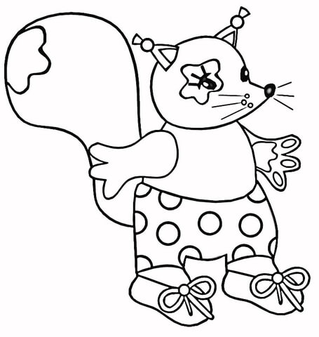 Squirrel eating nut Coloring page