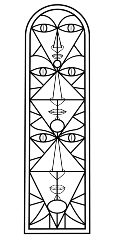 Stained Glass by Jean Cocteau Coloring page