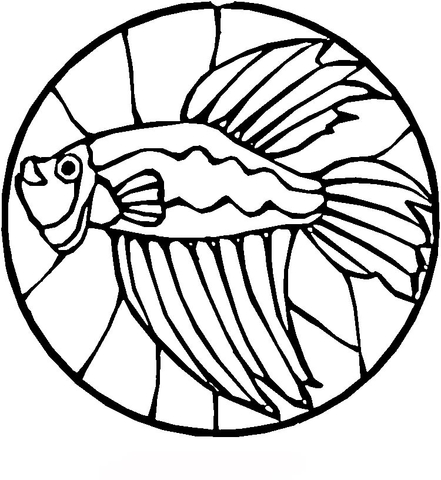 Stained Glass Fish  Coloring page