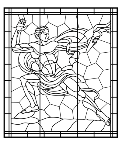 Stained Glass from Veletrzni Palace in Prague Coloring page