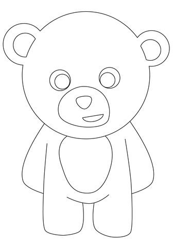 Standing Teddy Bear Coloring page
