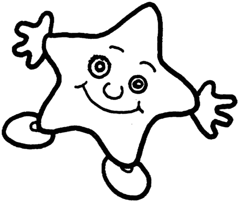 Smiling Star Coloring page