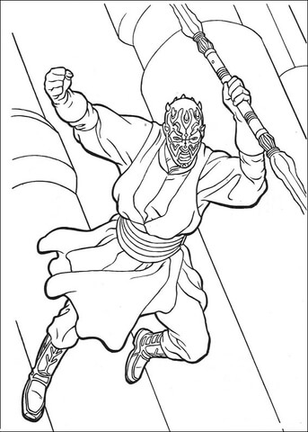 Darth Maul from  the Clone Wars Coloring page