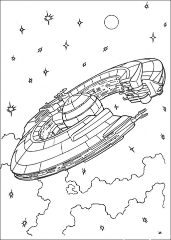Trade federation battleship Coloring page