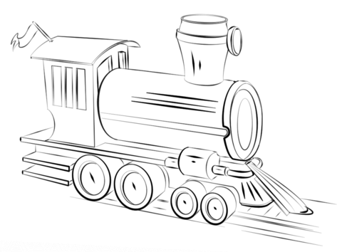 Steam Train Locomotive Coloring page
