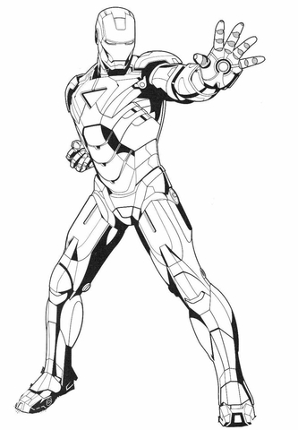 Iron Man Stops the Enemy Coloring page