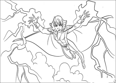 Storm demonstrating her superhuman ability Coloring page