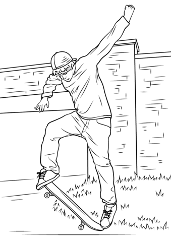 Street Skateboarding Coloring page