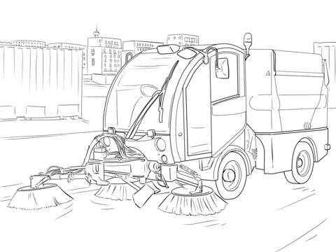 Street Sweeper Coloring page