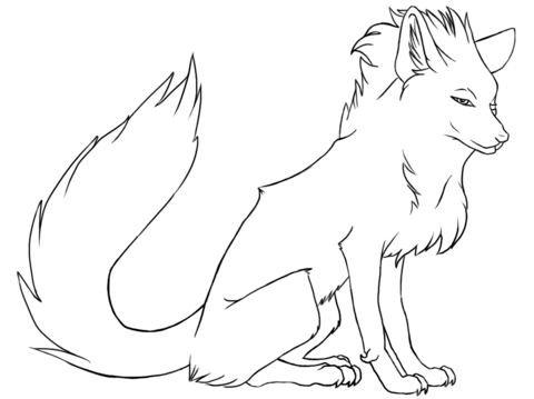 Stylish Fox Coloring page