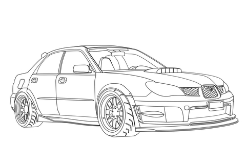 Subaru Impreza WRX STI Coloring page