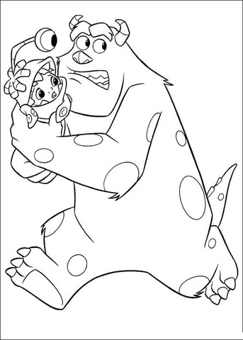 Sulley Is Running Away  Coloring page