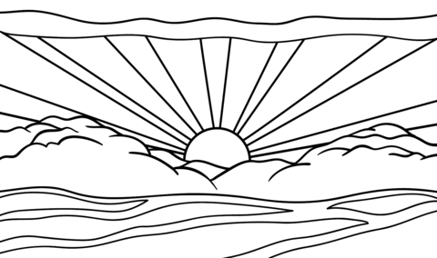 Sunrise by Roy Lichtenstein Coloring page