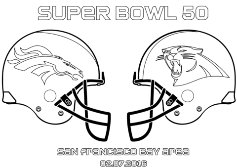 Super Bowl 50: Carolina Panthers vs. Denver Broncos Coloring page