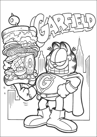 Super Garfield  Coloring page