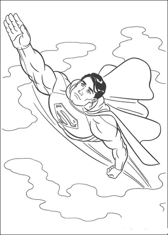 Superman in the sky Coloring page