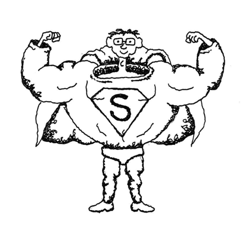 Superman boy caricature Coloring page