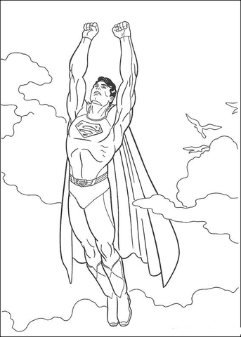 Superman is super strong, super fast, invulnerable and super smart Coloring page