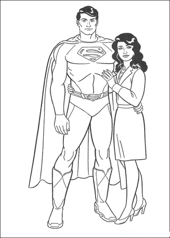 Superman With Lois Lane Coloring page