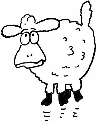 Surprised Sheep Coloring page