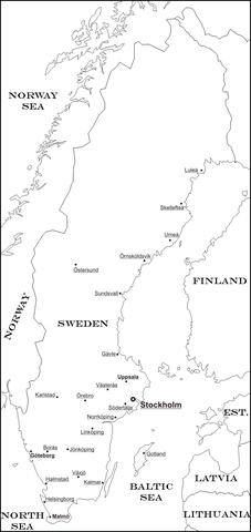 Sweden Map Coloring page