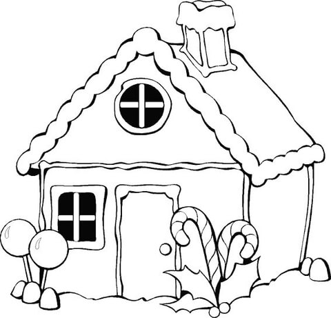 Christmas gingerbread house  Coloring page