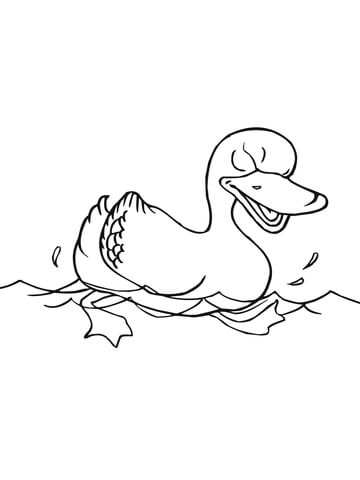 Swimming Duck Coloring page