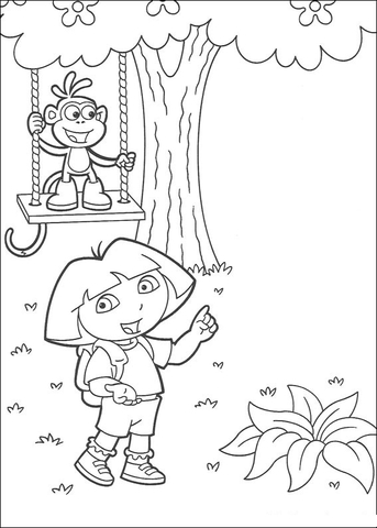 Swing!  Coloring page