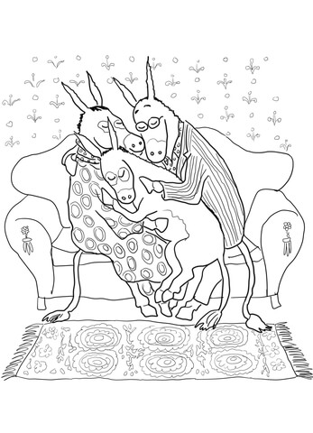 Sylvester's Family Happy Reunion Coloring page