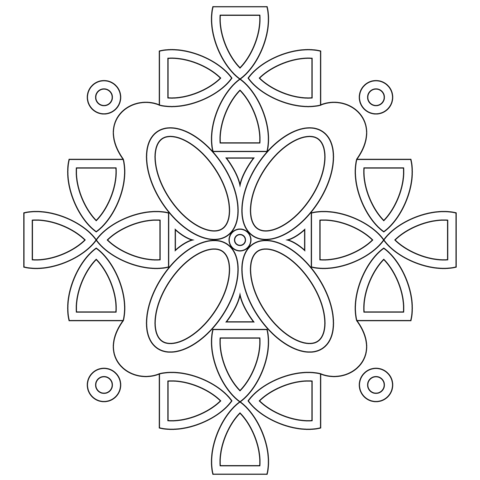 Symmetric Mandala Coloring page