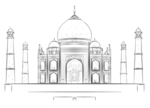 Taj Mahal palace Coloring page