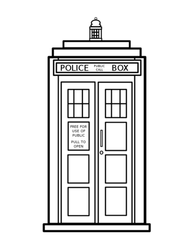 Tardis from Doctor Who Coloring page