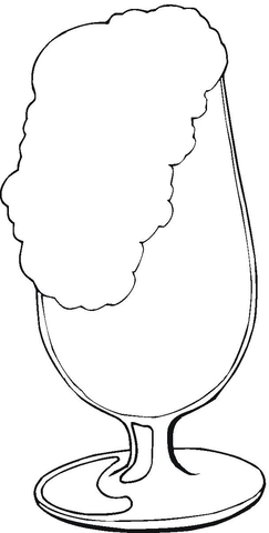 A glass of fresh beer Coloring page