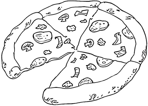 Tasty Pizza From Italy  Coloring page