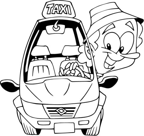 Taxi Driver Coloring page