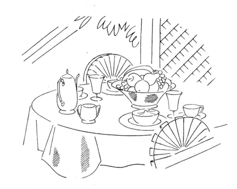 Tea Table  Coloring page