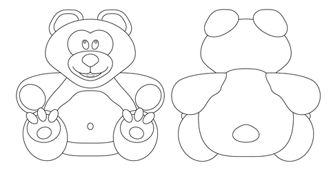 Teddy Bear Front And Rear View Coloring page